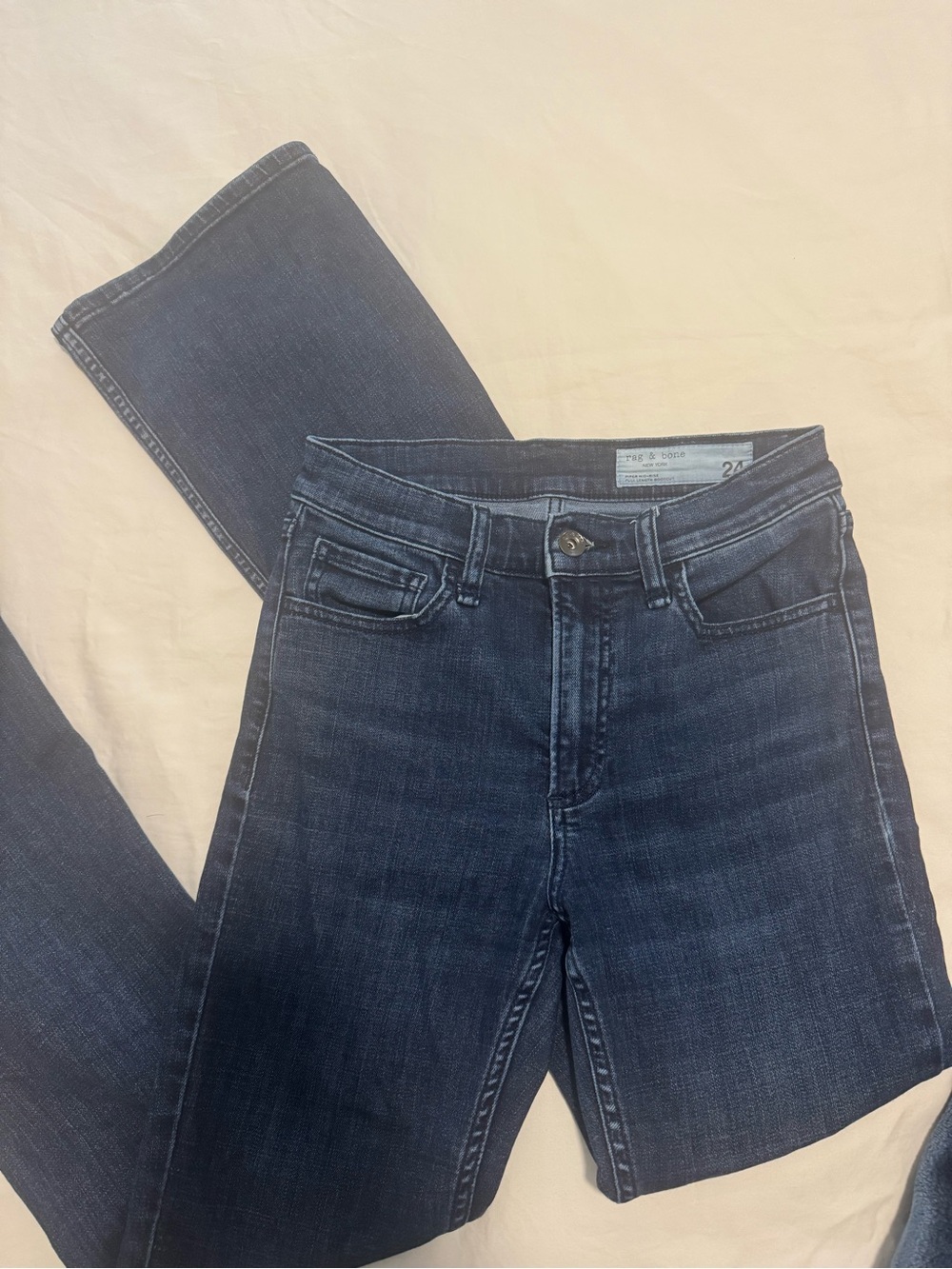rag & bone Women's Dark Blue Bootcut Jeans